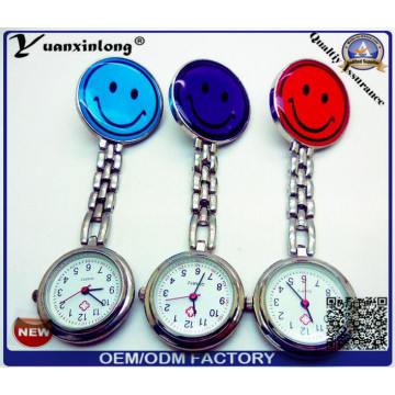 Reloj de cuarzo lujoso de la enfermera del metal Yxl-953 con Rhinestone Reloj médico profesional de las enfermeras de plata / dorado